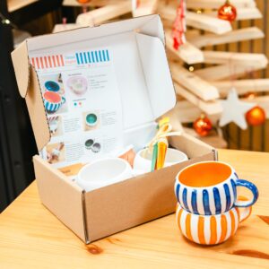 COFFRET TOUT PRÊT : Tasses rayées